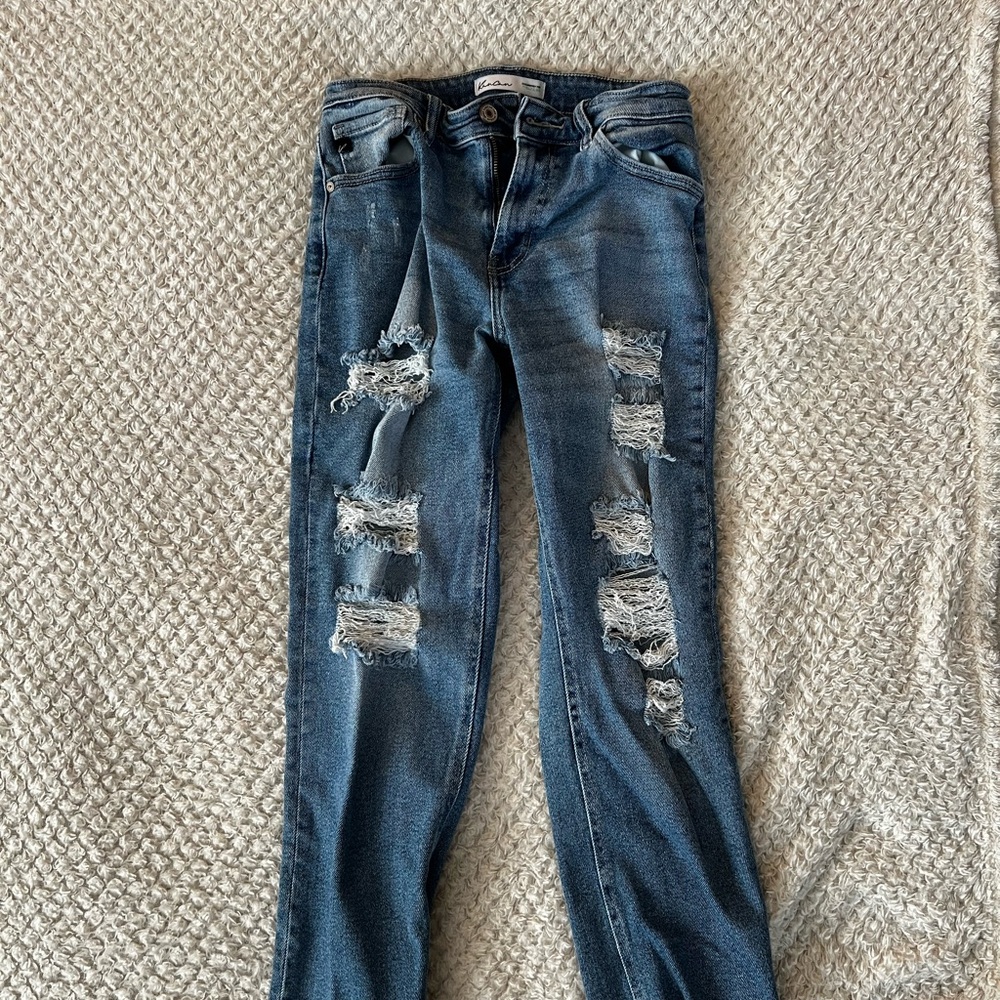 Distressed Blue Women Jeans